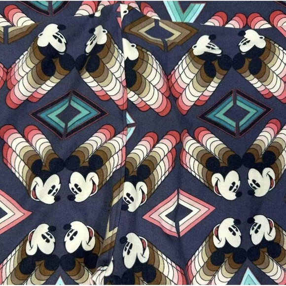 Disney x LuLaRoe Retro Mickey Mouse Head Leggings Geometric Aztec TC2 18+ NEW! - Picture 9 of 9